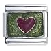 Jewelry : Heart Green Italian Charms Bracelet Link