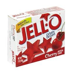 Jell-O Gelatin Dessert, Cherry, 3-Ounce Boxes (Pack of 24)