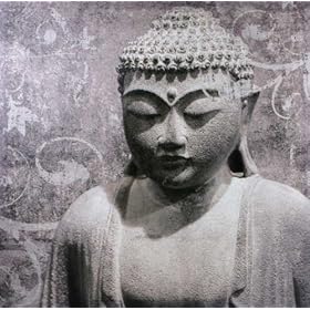 Stone Buddha Design Wall Canvas by Buddha Groove