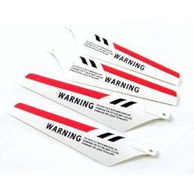 Red Rotor Blades - full set of 4 - for Syma S107 R/C Gyro Helicopter