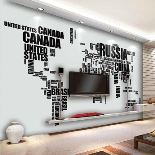Large English Alphabet World Map Removable Wall Stickers Decal by Budsarakam Shop