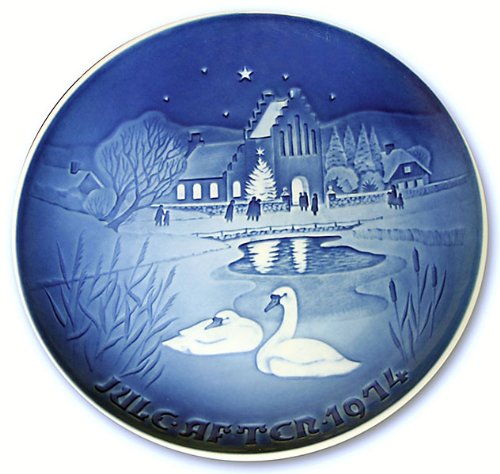 1974 Bing & Grondahl Porcelain Christmas Plate "Christmas in the Village"