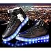 JustCreat Women Men High Top USB Charging LED Shoes Flashing Sneakers 7.5 US Unisex Black