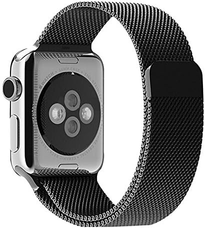 TekBow Apple Watch Band,Milanese Loop Stainless Steel Bracelet Strap Replacement Wrist iWatch Band with Magnet Lock for Apple Watch (Black,38mm)