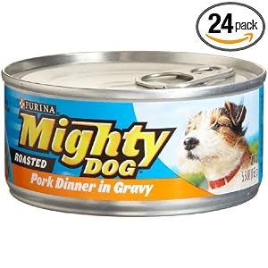 Mighty Dog Roasted Pork Dinner in Gravy, 5.5-Ounce Cans (Pack of 24)