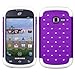 Asmyna Hybrid Luxurious Lattice Dazzling with Rhinestones Total Defense Cover for Samsung Galaxy Discover R740C/Centura S738C - Retail Packaging - Purple/Solid White
