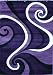 0327 Purple Black White 5'2x7'2 Area Rug Abstract Carpet