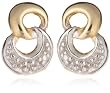 9ct Two Tone Gold AME121042 Ladies 0.01ct Diamond Stud Earrings
