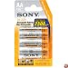Sony 2500 mAh AA Rechargeable Nimh Batteries, 4-pack