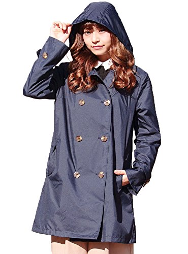 (ディーループ)D-LOOP 撥水加工 フード付き スタンダード トレンチ レインコート ステンカラー 長袖 119700