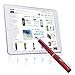 H&T(TM) Second Generation Fine Point Stylus with Two Tip [2 in 1] for Ipad, Ipad Air, Ipad Mini, Iphone, Samsung Galaxy, Nexus, Lg G Pad, HTC and Other Touch Screen Devices (Red)