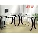 Coaster L-Shape Home Office Computer Desk, Cappuccino Finish Base, Glass Top