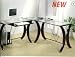 Coaster L-Shape Home Office Computer Desk, Cappuccino Finish Base, Glass Top