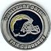 NFL San Diego Chargers Poker Guard with black velvet pouch