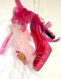 Pink Feather & Glitter High Heel Shoe Christmas Ornament