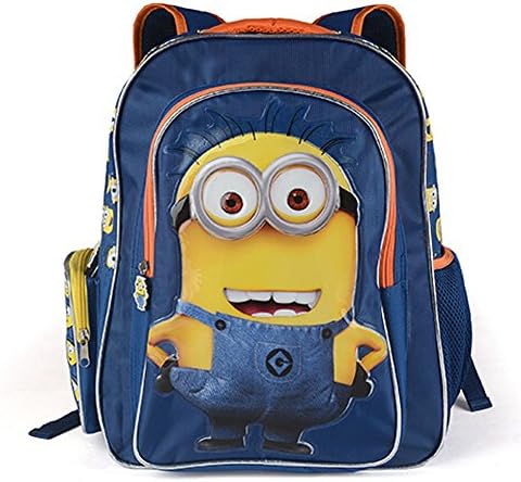 Cute Minions Despicable Me Children Cartoon Schoolbag Pupils Shoulders Bag Kids Backpack (Blue)
