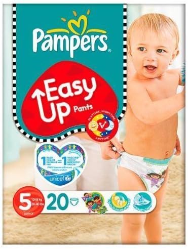 Pampers Nappies Easy-Up Size 5 (Junior) 11-25kg / 24-55lbs, 20 Nappies by BabyProducts