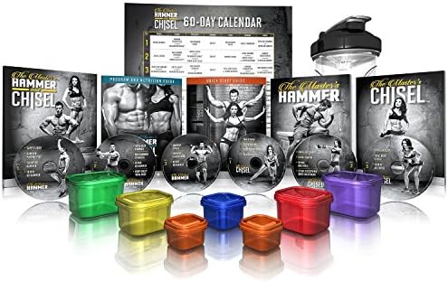The Master's Hammer and Chisel Workout.Deluxe 7 DVD Kit With Portion Control 7 Piece Container Kit
