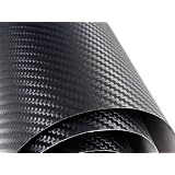 Black 3D Carbon Fiber Hood Roof Trunk Vinyl Film Wrap - 60 x 60 (5' x 5') Sheet Twill... by Autmotive Authority