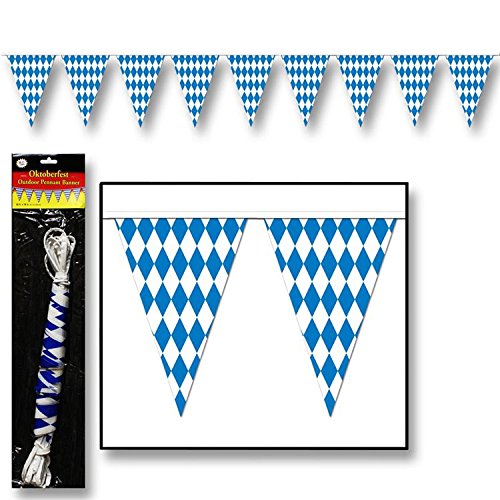 Beistle 57774 Oktoberfest Pennant Banner, 17 by 30-Feet