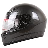 Carbon Fiber Look Full Face Motorcycle Helmet DOT(Large)