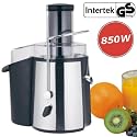Elektrischer edelstahl Entsafter, Saftpresse, Obstpresse, Fruchtentsafter 850W - Intertek / GS gepr&uuml;ft