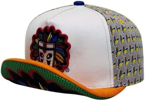 City Hunter Wt150k Kids Colorful Indain Mask 5 Panel Hat - Green