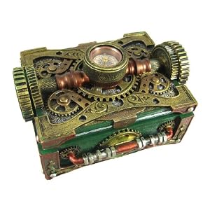 Steampunk Trinket -Jewelry Box Steam Punk with Compass
