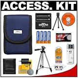 Nikon Coolpix 9617 Blue Neoprene Case + 4 AA Batteries + Tripod + Accessory Kit for L10, L11, L12, L14, L15, L18  P60 Digital Cameras