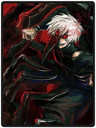 XIANXIAN Tokyo ghoul Fleece Throw Blanket Easy Care Fleece 58" x 80"(Large)