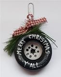Redneck Merry Christmas Y'All Tire Xmas Ornament NEW