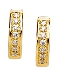 14K Yellow Gold Diamond Huggy Earrings - 0.16 Ct. -- LIFETIME WARRANTY