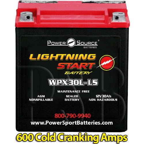 Power Source 01-366P Lightning Start Red/Black 30Ah Battery On Sale