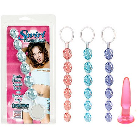 California Exotics / Swedish Erotica Swirl Pleasure Beads Purple Beads Adult Sex Toy Kit