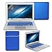 GMYLE(R) Hard Case Frosted for MacBook Air 11 inch - Blue 4 in 1 Rubberized (Rubber Coated) Hard Case Cover - Soft Sleeve Bag and Silicon Keyboard Protector - Clear LCD Screen Protector