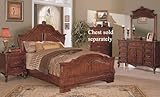 4pc King Size Bedroom Set in Medium Brown Finish