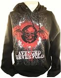 Avenged Sevenfold Mens Hoodie Sweatshirt - AX7 Red Splash on Winged Bay Logo