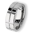Grooved Polished Tungsten Carbide Ring (8.0 mm) - Sizes 7-13