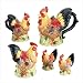 7 Ceramic Chicken Rooster Teaset Tea Pot Cup Saucer Set