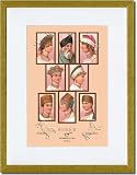 Gold Framed/Matted Print 17x23, Russian Hats and Hairstyles #1