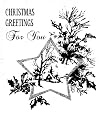 Vintage Christmas Card Rubber Stamp WM