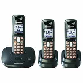 Panasonic Dect 6.0 Titanium Black Cordless Phone with Answering Machine (KX-TG6413T)