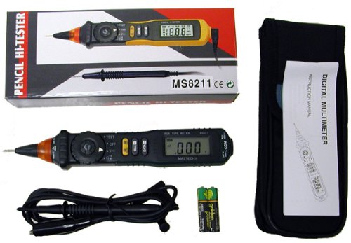 Mastech Pen-Type Auto-Ranging Digital Multimeter with Non-contact AC Voltage Detector, MS8211