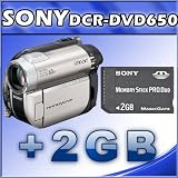 Sony DCR-DVD650 DVD Handycam Camcorder + Sony 2 GB Memory Stick PRO Duo Flash Memory Card