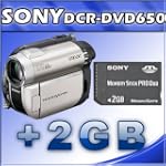 Sony DCR-DVD650 DVD Handycam Camcorder + Sony 2 GB Memory Stick PRO Duo Flash Memory Card