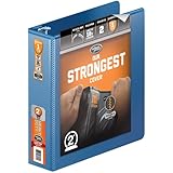 Wilson Jones Heavy Duty Round Ring View Binder with Extra Durable Hinge, 2 Inch, Customizable, PC Blue (W363-44-7462)