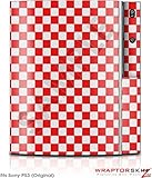 Sony PS3 Skin Checkered Canvas Red and White