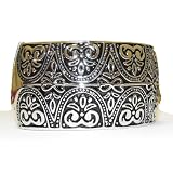 Bohemian Chic Cuff Style Rhodium Plated Bracelet 