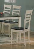 SOLID Wood Dining Chair/Chairs in Pacific Cappuccino Finish Seat and Buttermilk Finish From with Cross Back Design (Set of 2)