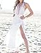 MG Collection High Fashion Designer White Long Beach Dress/Swimsuit Cover Up